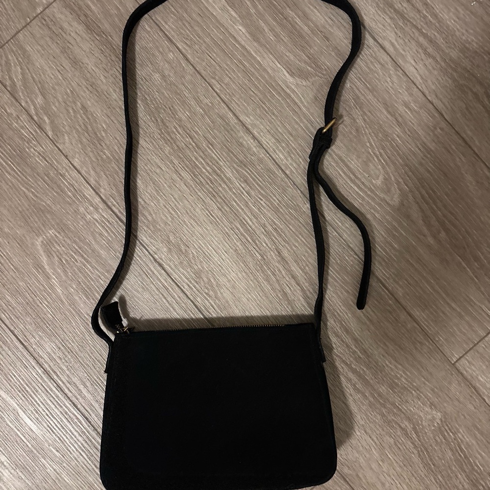 Black suede purse
